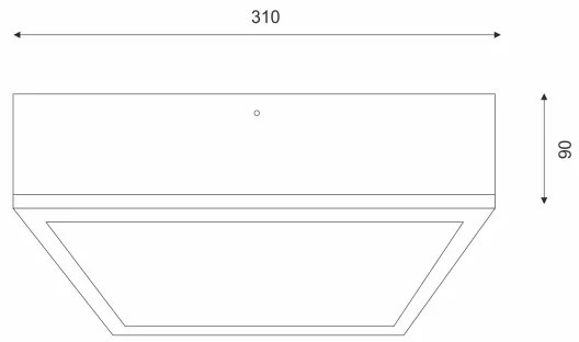 Plafoniera NATURAL SQUARE 2xE27/15W/230V 31x31 cm pino/nero