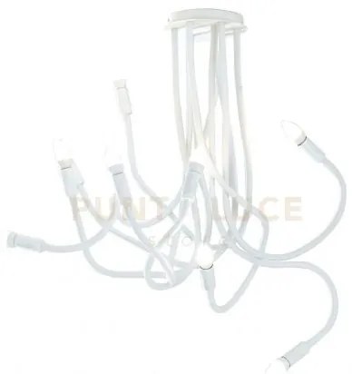 Plafoniera lover bianca 9 luci attacco e14 20x20x100cm in metallo e...