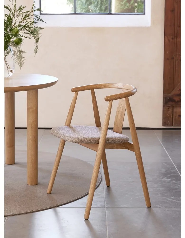 Sedia da pranzo in colore beige-naturale Relate - Unique Furniture