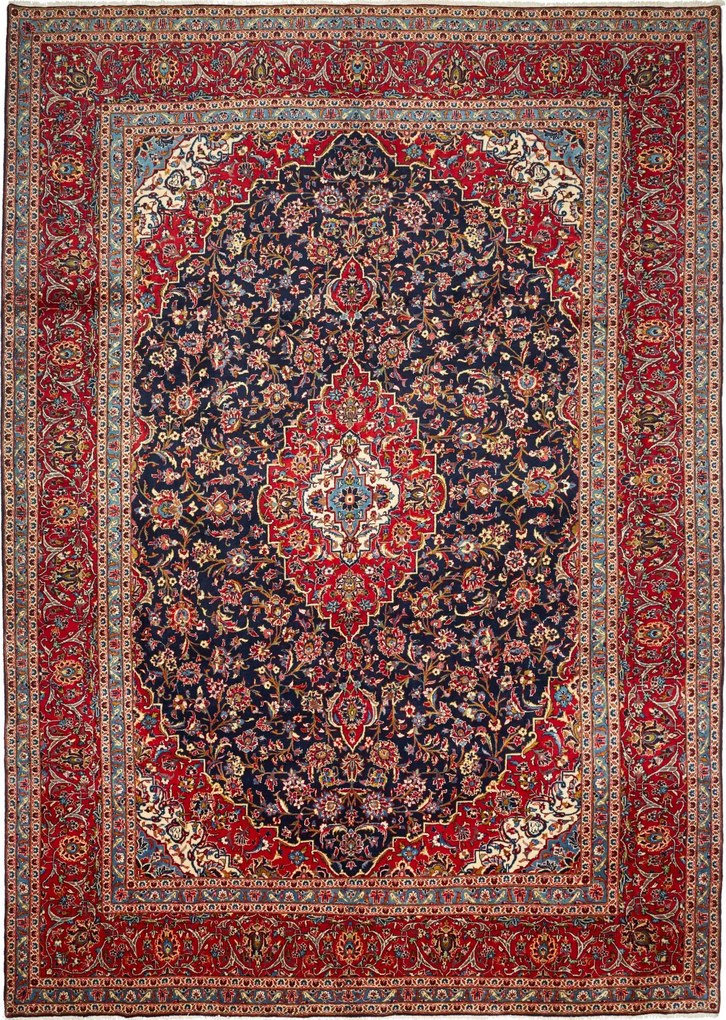 Kashan Tappeto persiano 300 x 420 Blu (Iran) Annodato A Mano