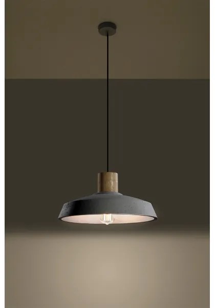 Sollux SL.0282 - Lampadario a sospensione con filo AFRA 1xE27/60W/230V grigio/legno naturale