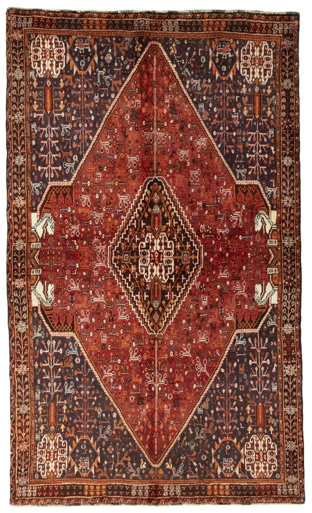 Shiraz Tappeto persiano 260x160 Rosso (Iran) Annodato A Mano