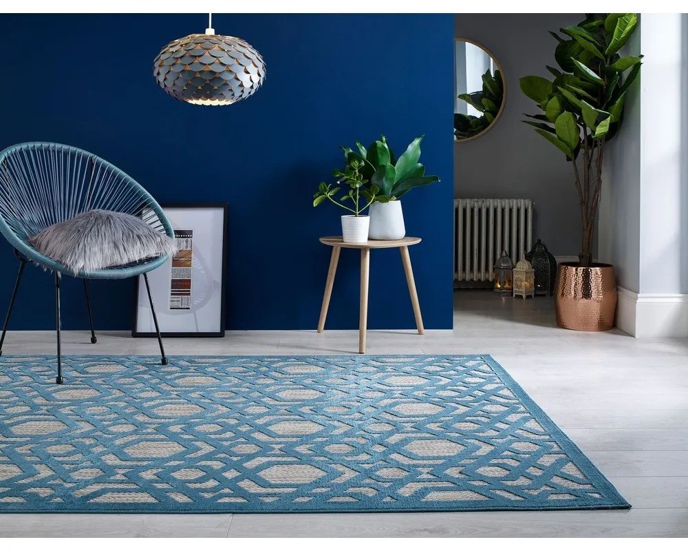 Tappeto blu per esterni 120x170 cm Oro - Flair Rugs