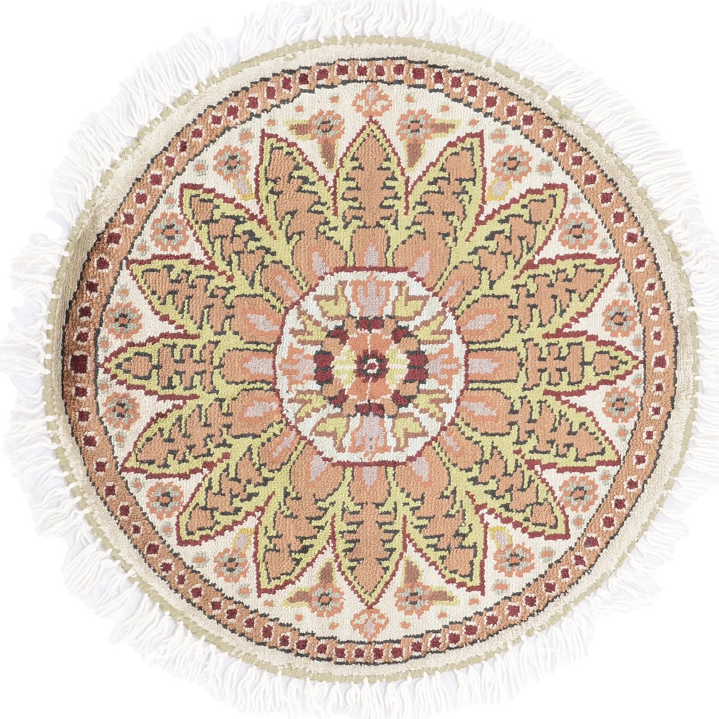 Agra Tappeto 50 x 50 (Indian) Annodato A Mano