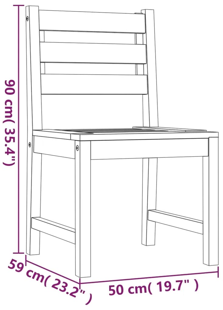 Set da Pranzo per Giardino 5 pz in Legno Massello di Teak