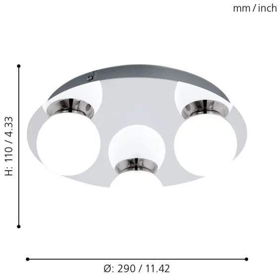 Eglo 94629 - Lampada LED da bagno MOSIANO 3xLED/3,3W/230V