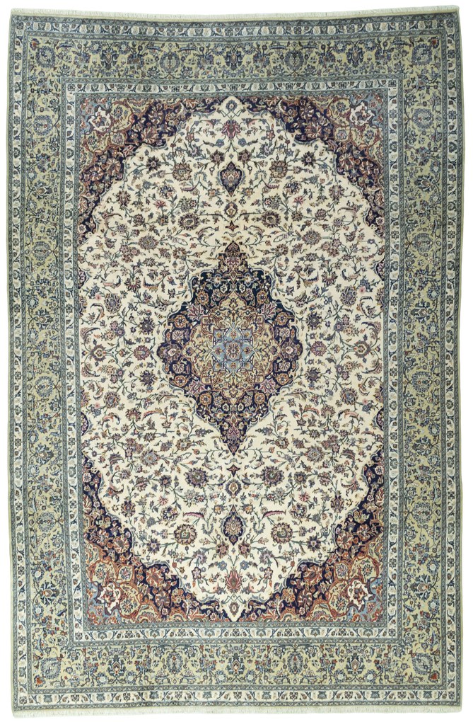 Kashan Tappeto persiano 250x380 Beige (Iran) Annodato A Mano