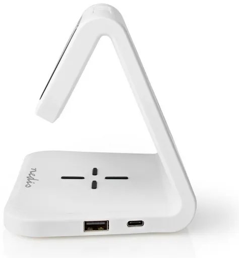 Nedis WCACQ10W1WT - LED RGB Orologio a sveglia con caricatore wireless LED/10W/5V bianco