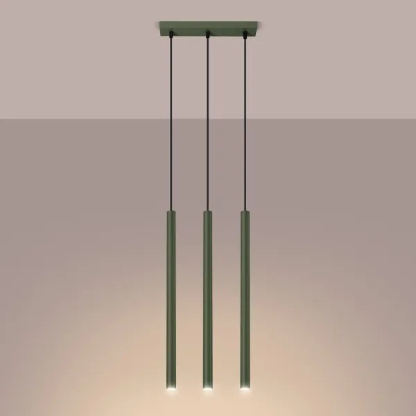 Sollux SL.1520 - Lampadario a sospensione con filo PASTELO 3xG9/8W/230V verde