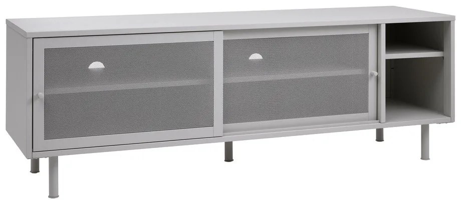 Mobile TV grigio in metallo 160x55x45 cm Veep – Unique Furniture