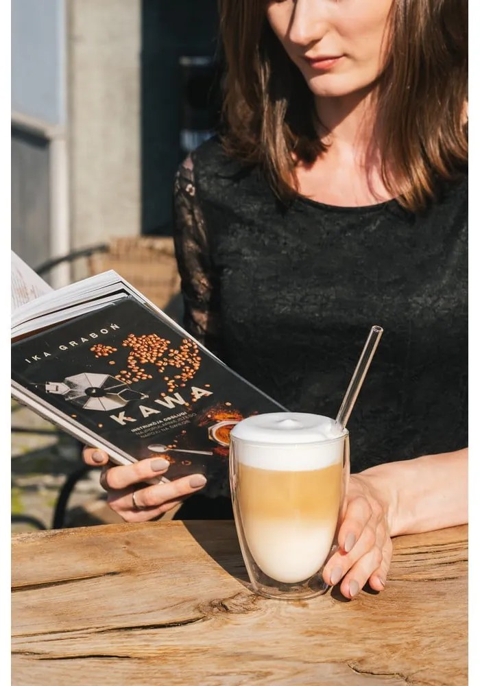 Tazze in set con parete doppia/da latte in vetro 6 pz 350 ml – Vialli Design