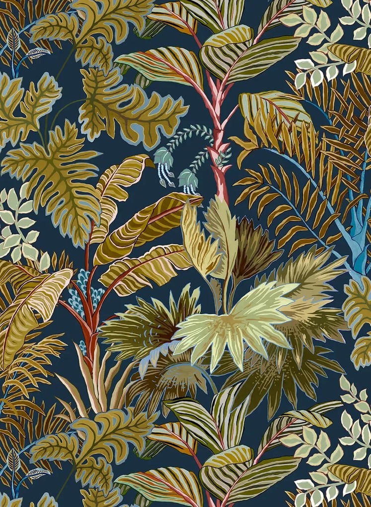 Josephine Munsey Tapete Palm Grove - Navy and Olive