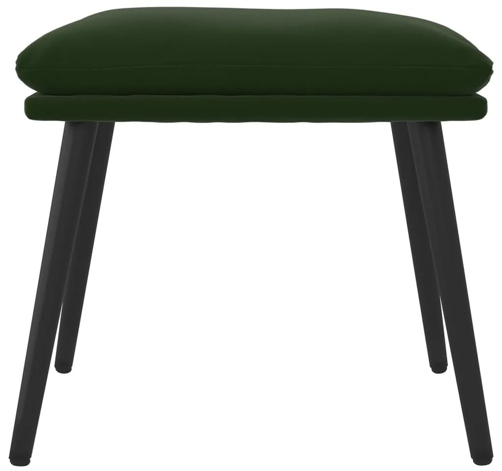 Poggiapiedi verde scuro 45x29,5x35 cm in velluto