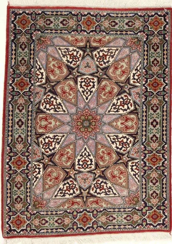 Tabriz Tappeto 90x70 (Iran) Annodato A Mano