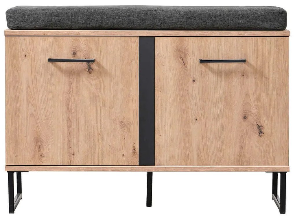 DODO - armadietto per ingresso con cuscino colore rovere