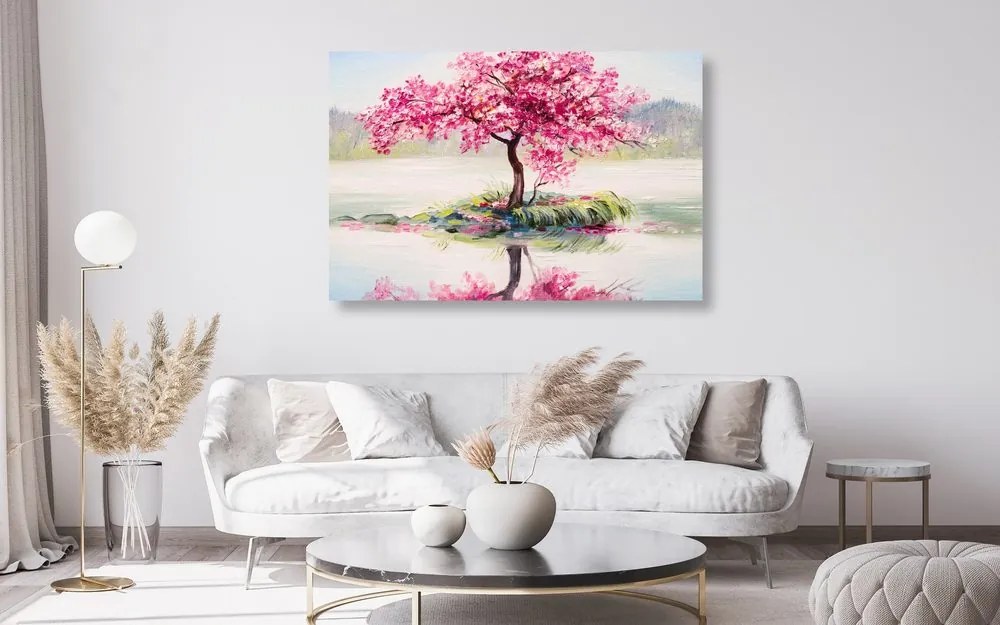Stampa su tela – Ciliegio orientale in versione rosa