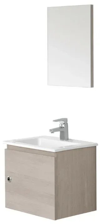 Mobile da bagno salvaspazio rovere chiaro 50x36,5 cm con anta