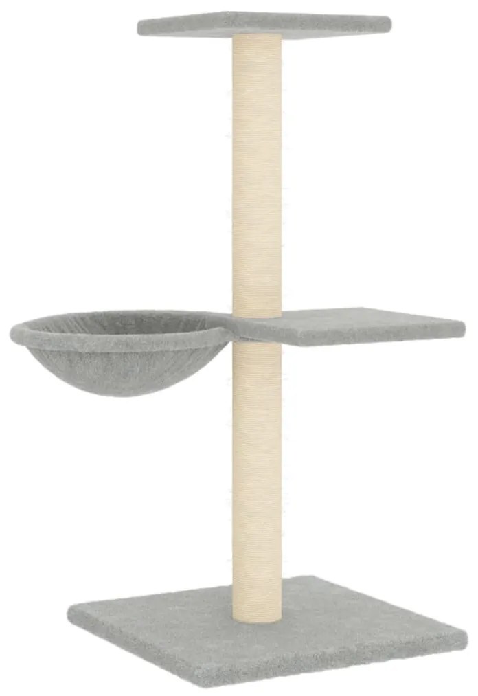 Albero per gatti con tiragraffi in sisal grigio chiaro 72 cm