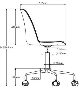 Sedia da ufficio grigia Whistler - Unique Furniture