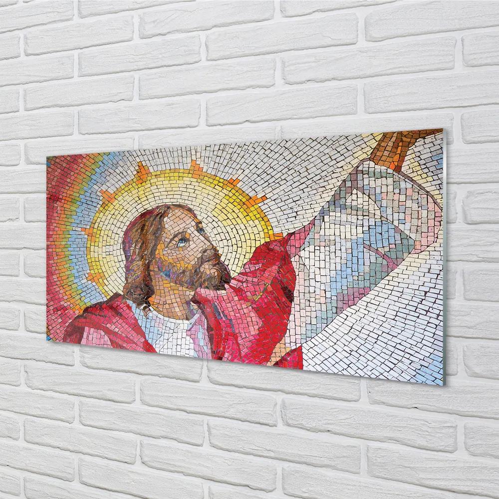 Quadro vetro acrilico Mosaico Gesù 100x50 cm