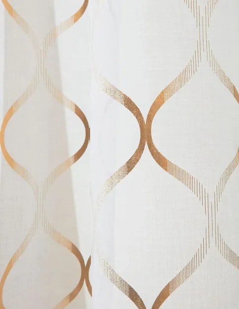 Tenda con ornamenti dorati su pieghe 140 x 280 cm