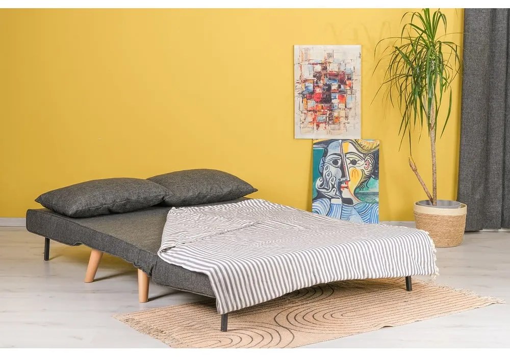 Divano letto grigio scuro 120 cm Folde - Artie