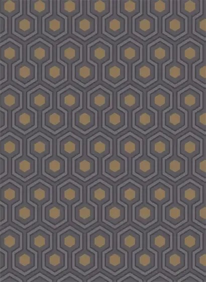 Cole & Son Carta da parati Hicks' Hexagon - Grey/ Bronze