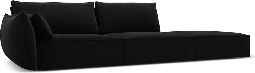 Divano nero con penisola a sinistra con rivestimento in velluto 264 cm Vanda – Mazzini Sofas
