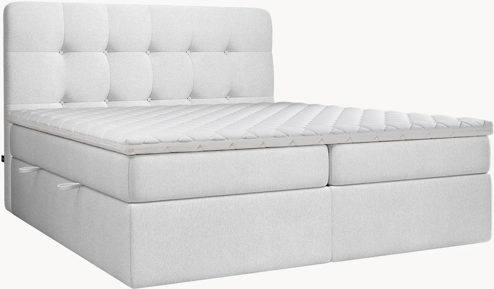 Letto boxspring fatto a mano con contenitore Space, H2