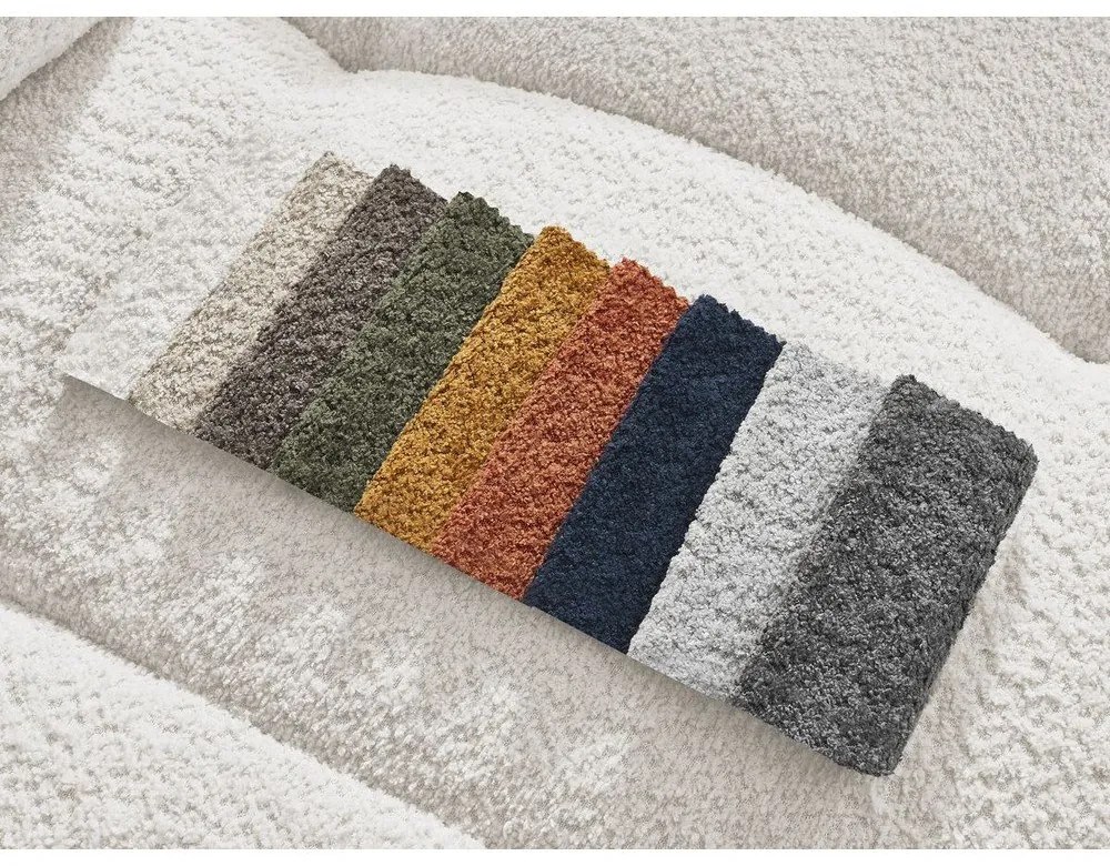 Poggiapiedi bianco con rivestimento in bouclé Roxelane – Bobochic Paris