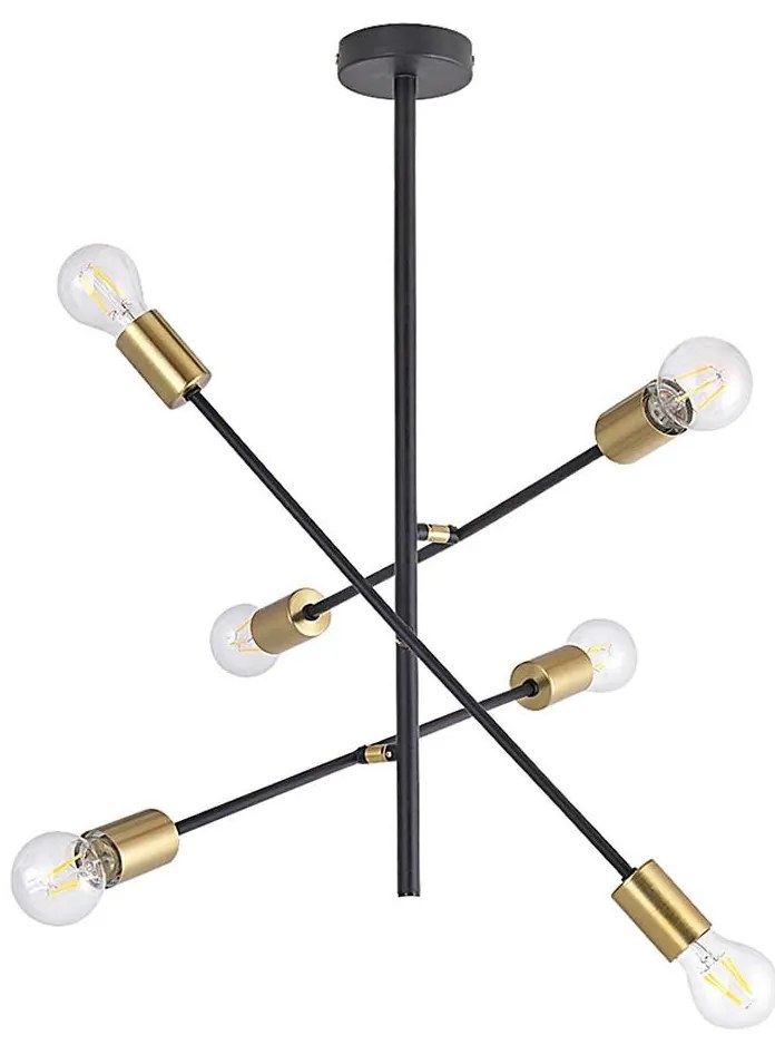 Rabalux 2104 - Lampadario a sospensione con supporto rigido LANNY 6xE27/15W/230V