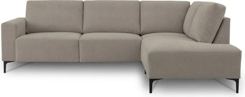 Divano angolare marrone chiaro (con penisola a destra/a L) con rivestimento in ciniglia Fabian – Scandic