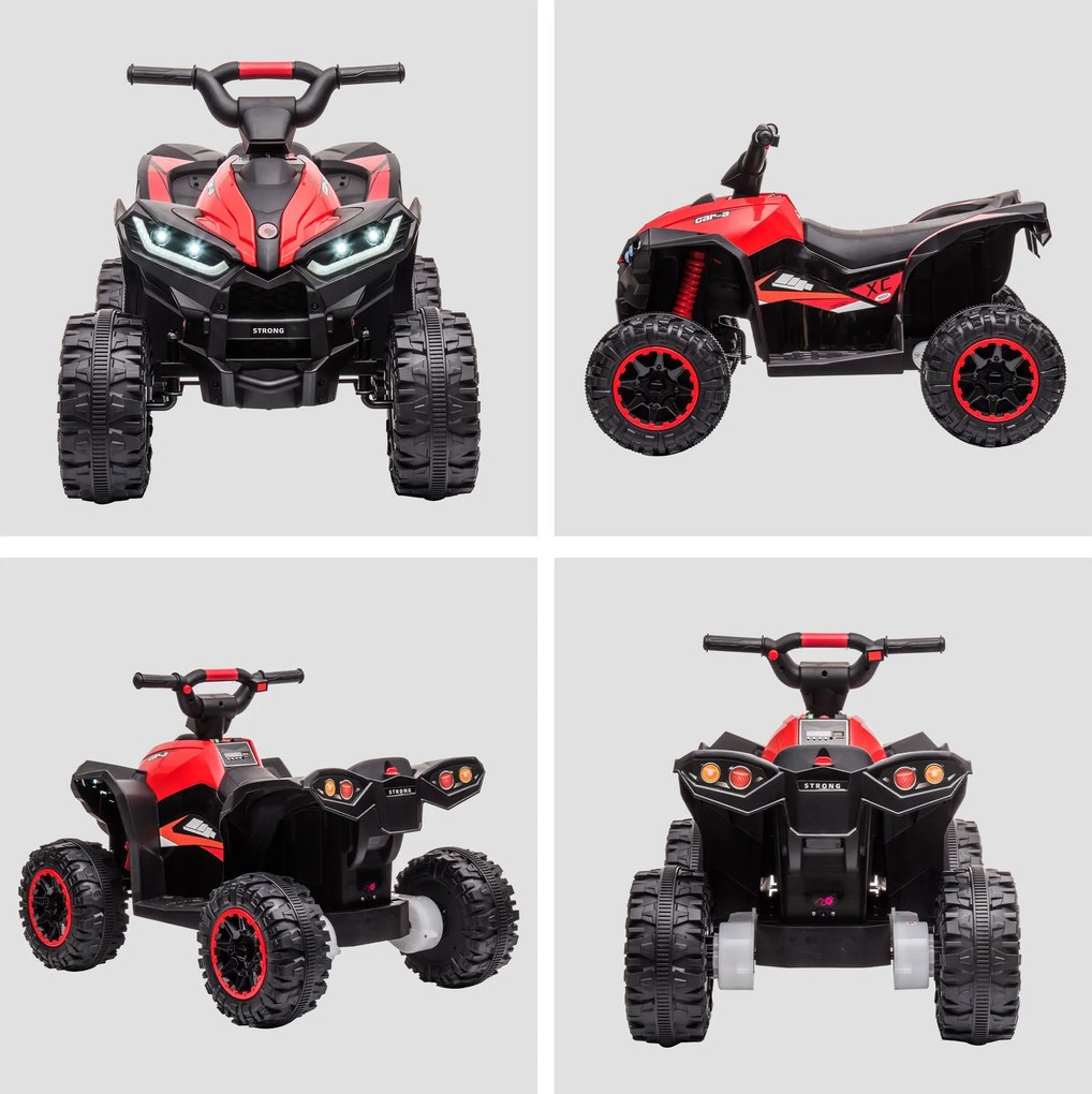Mini Quad Elettrico per Bambini 12V Fari a LED Rosso...