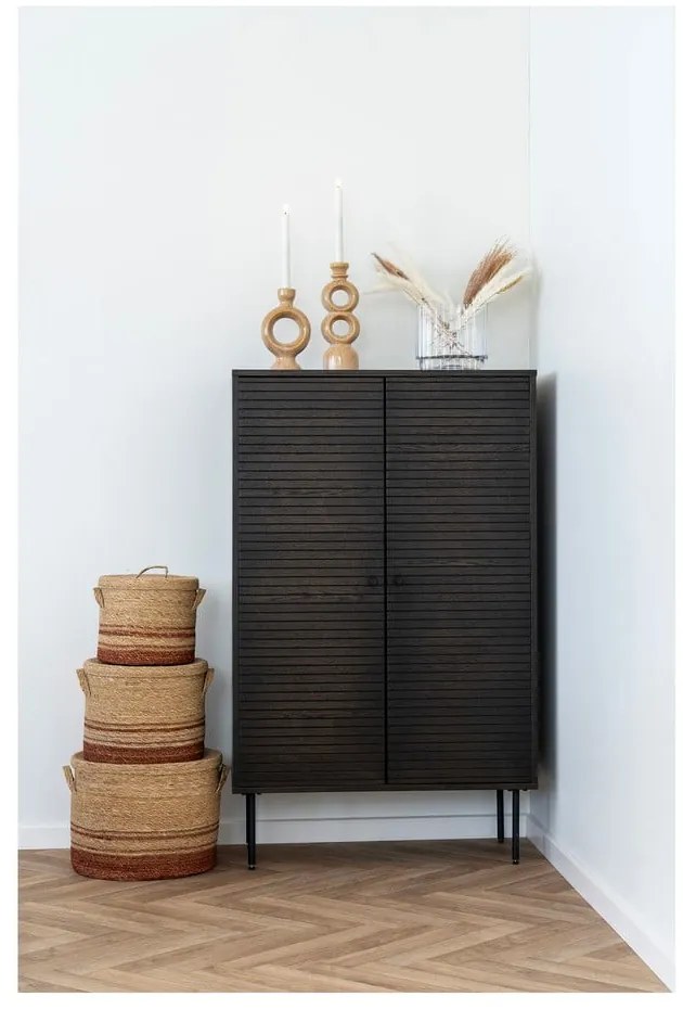 Mobile marrone scuro in rovere 80x130 cm Kyoto - House Nordic