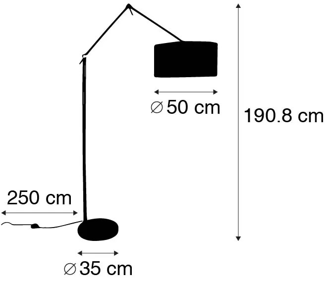 Lampada da terra moderna con paralume in velluto dorato rosa 50 cm - Editor