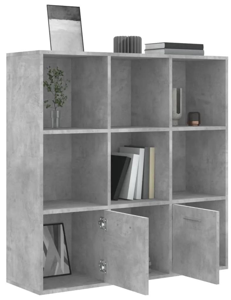 Libreria grigio cemento 98x30x98 cm in truciolato