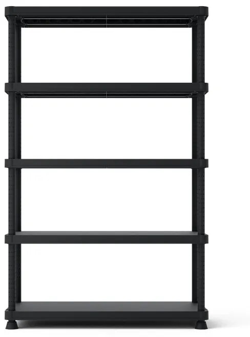 Scaffale in kit 5 ripiani L 120 x P 45 x H 187.5 cm nero, portata per ripiano 50 kg