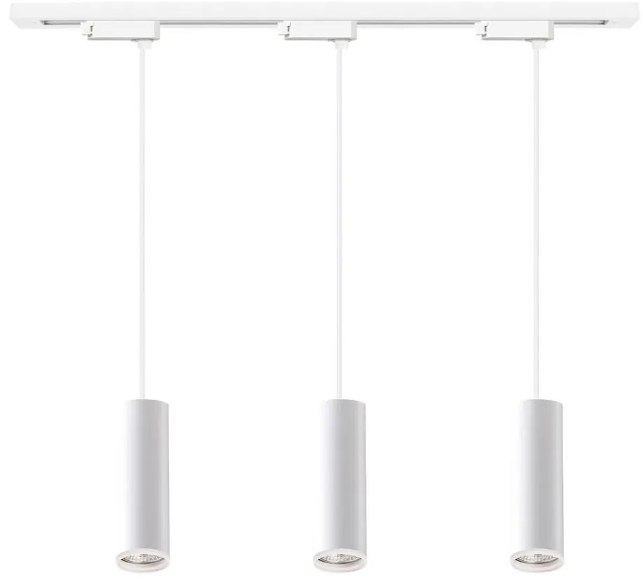 Lampada a sospensione con cavo per sistema a binario PIPE 3xGU10/10W/230V bianca