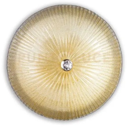 Shell plafoniera in vetro ambra 6 luci attacco e27 d.60cm