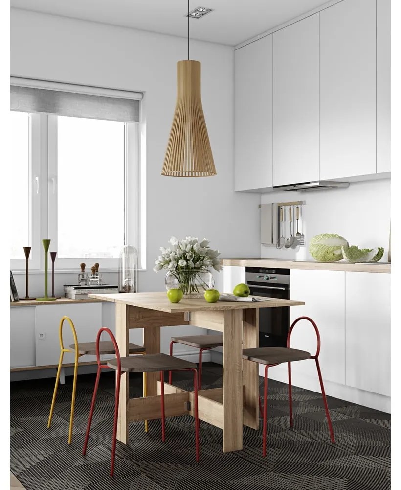 Tavolo da pranzo pieghevole in rovere 76x28 cm Papillon - TemaHome
