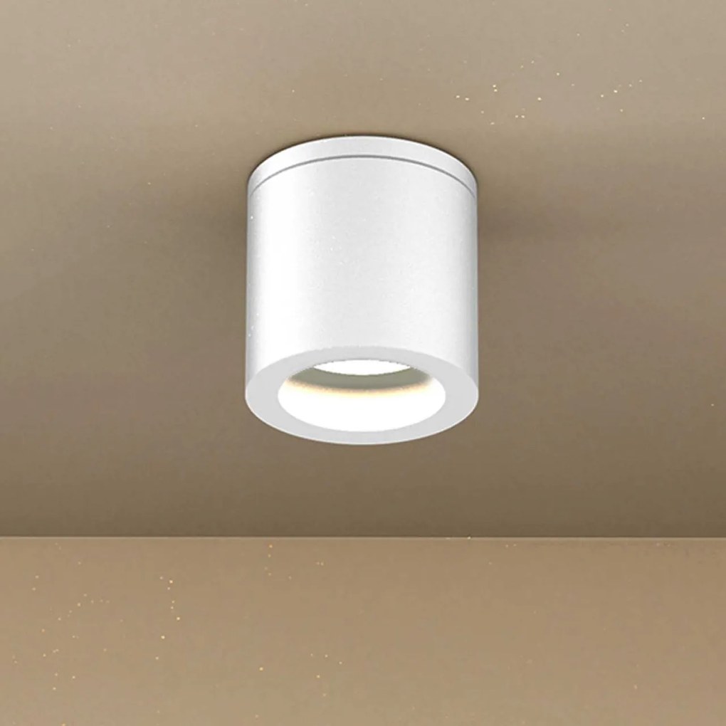 Applique da soffitto IP54 GU10 in Alluminio e Vetro - Bianca