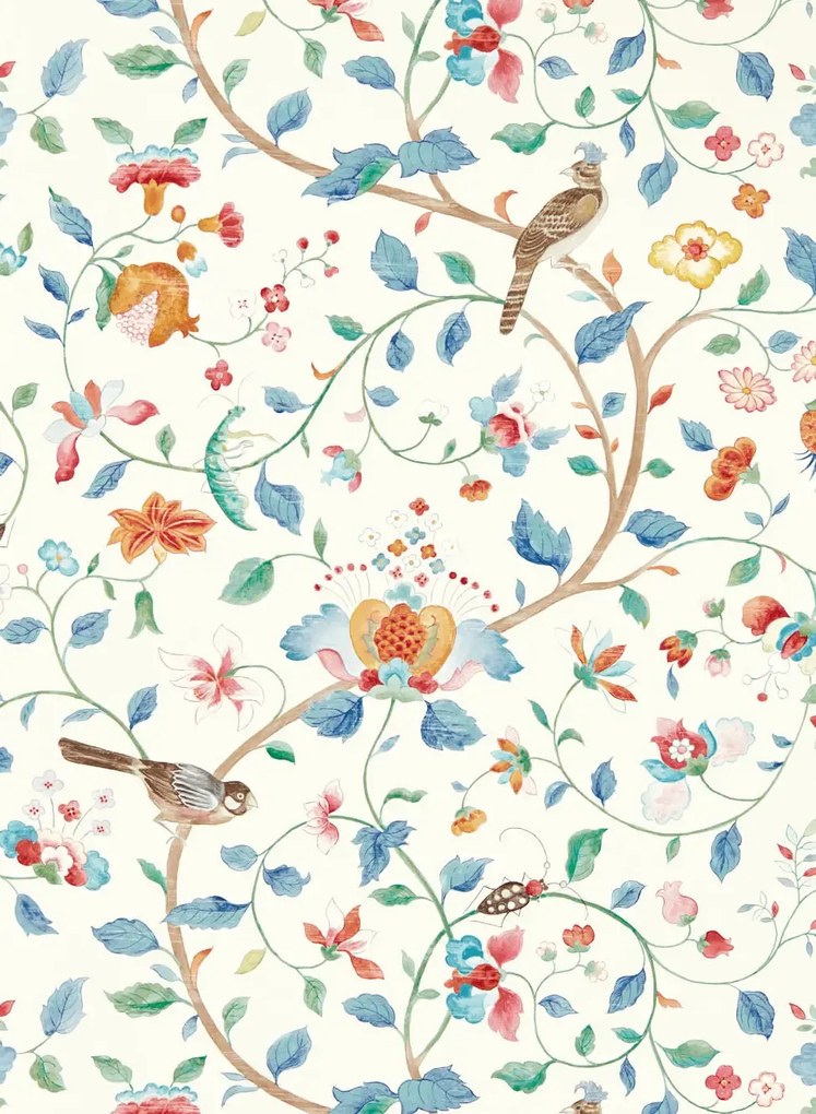 Sanderson Tapete Arils Garden - Indigo/ Red