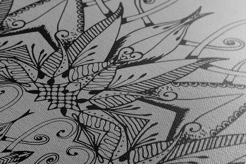 Quadro su tela – Mandala in bianco e nero