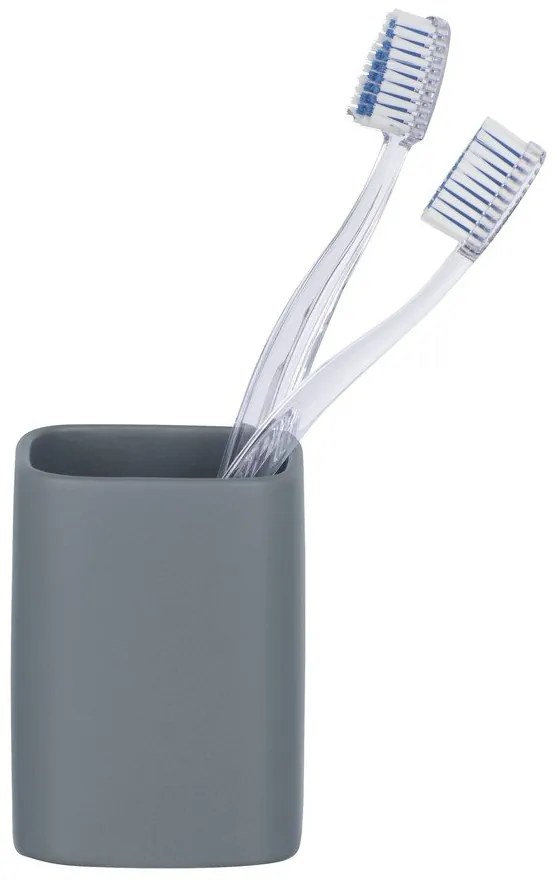 Tazza in ceramica blu per spazzolini da denti Hexa - Wenko