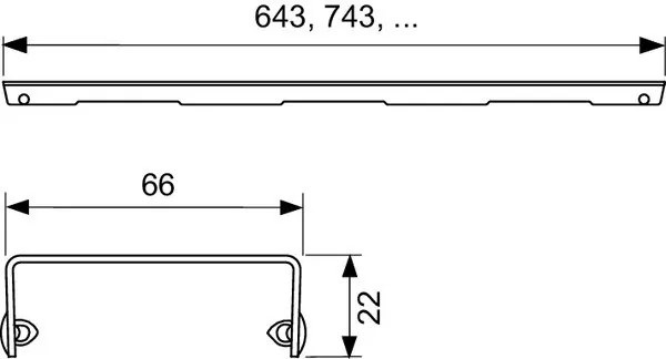 Tece TECEdrainline griglia lineare design drops da 700 mm in acciaio inox spazzolato