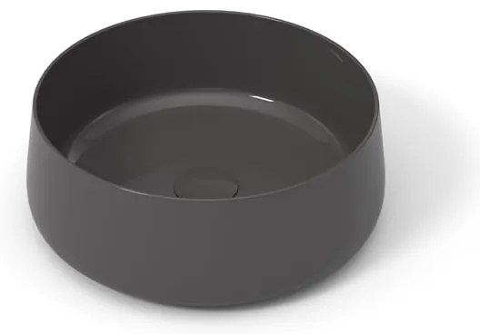 Lavabo da appoggio Wave OLYMPIA CERAMICA tondo in ceramica grigio lucido piletta non inclusa