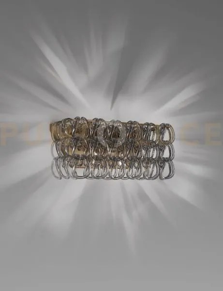 Giogali applique a parete 2 cristallo fume' e bronzo opaco 2 luci a...
