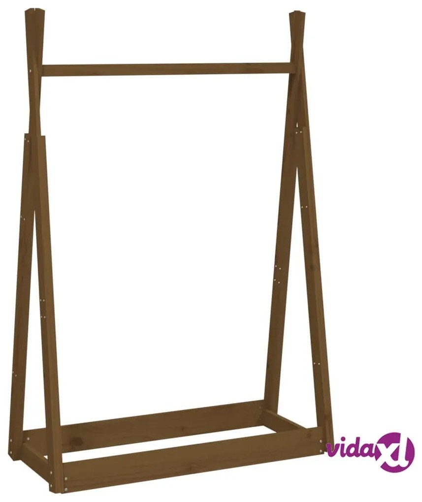 vidaXL Appendiabiti Miele 100x45x150 cm in Legno Massello di Pino