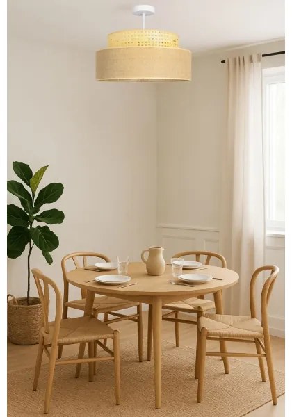 Lampadario a plafone BOHO 1xE27/60W/230V diametro 40 cm rattan