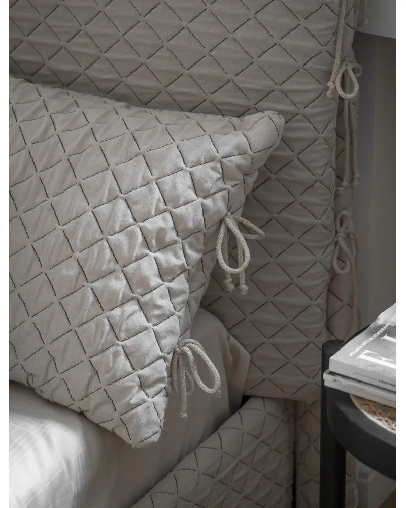 Letto singolo imbottito beige con spazio contenitivo e rete 90x200 cm Sleepy Luna - Miuform